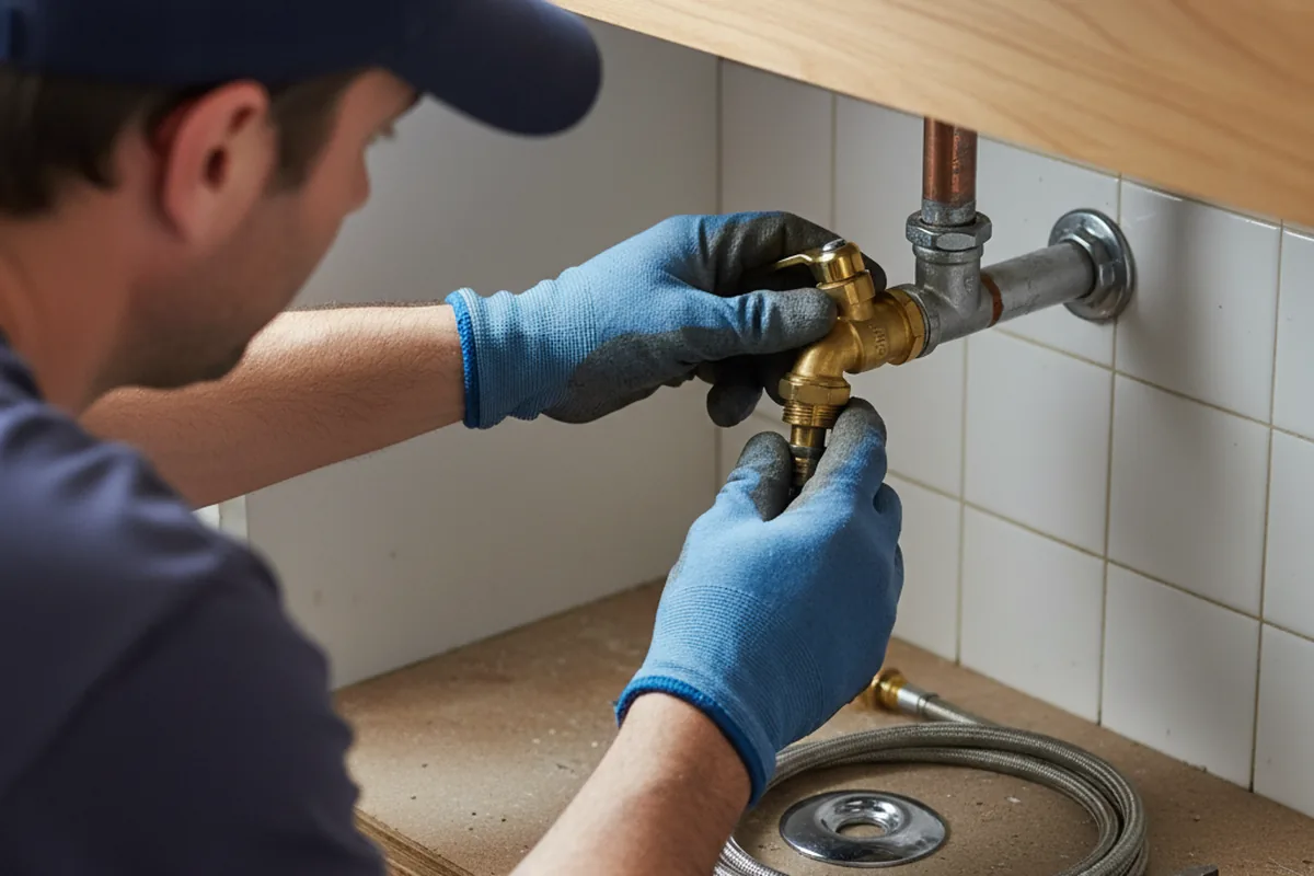 Shutoff valve and fitting work during Emergency Plumbing in Glen Gardner